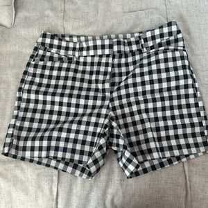 White House Black Market, black and white checkered shorts size 2 inseam 4”